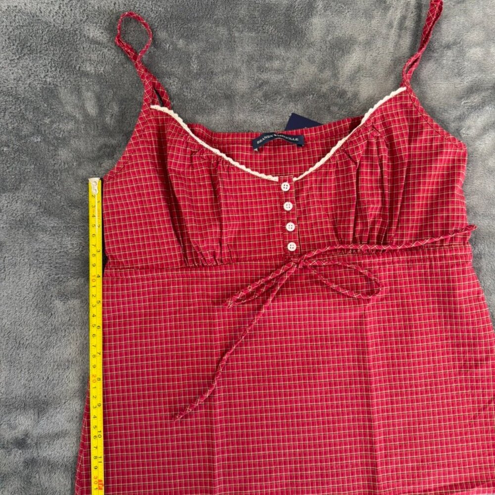 Brandy Melville Burgundy Plaid Tiffany Tank Top NWT - Picture 6 of 10